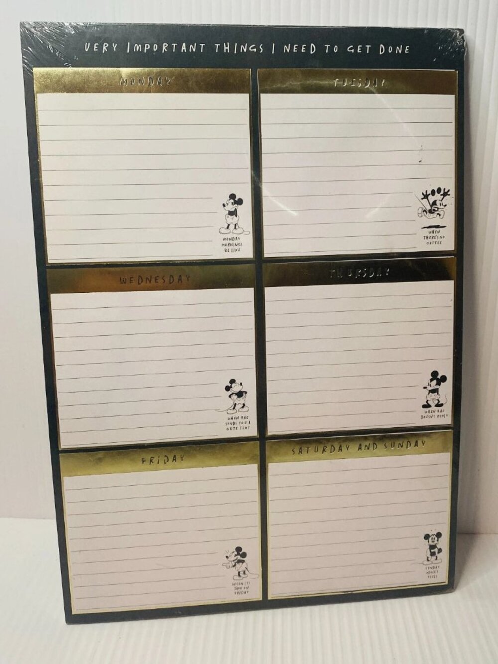 Disney x Typo Calendar Planner Sheets Mickey Mouse Black Gold NEW